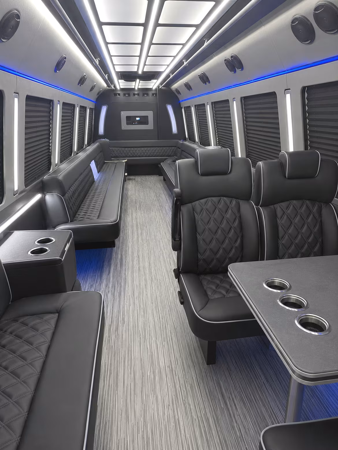 harlingen 25 passenger party bus inside