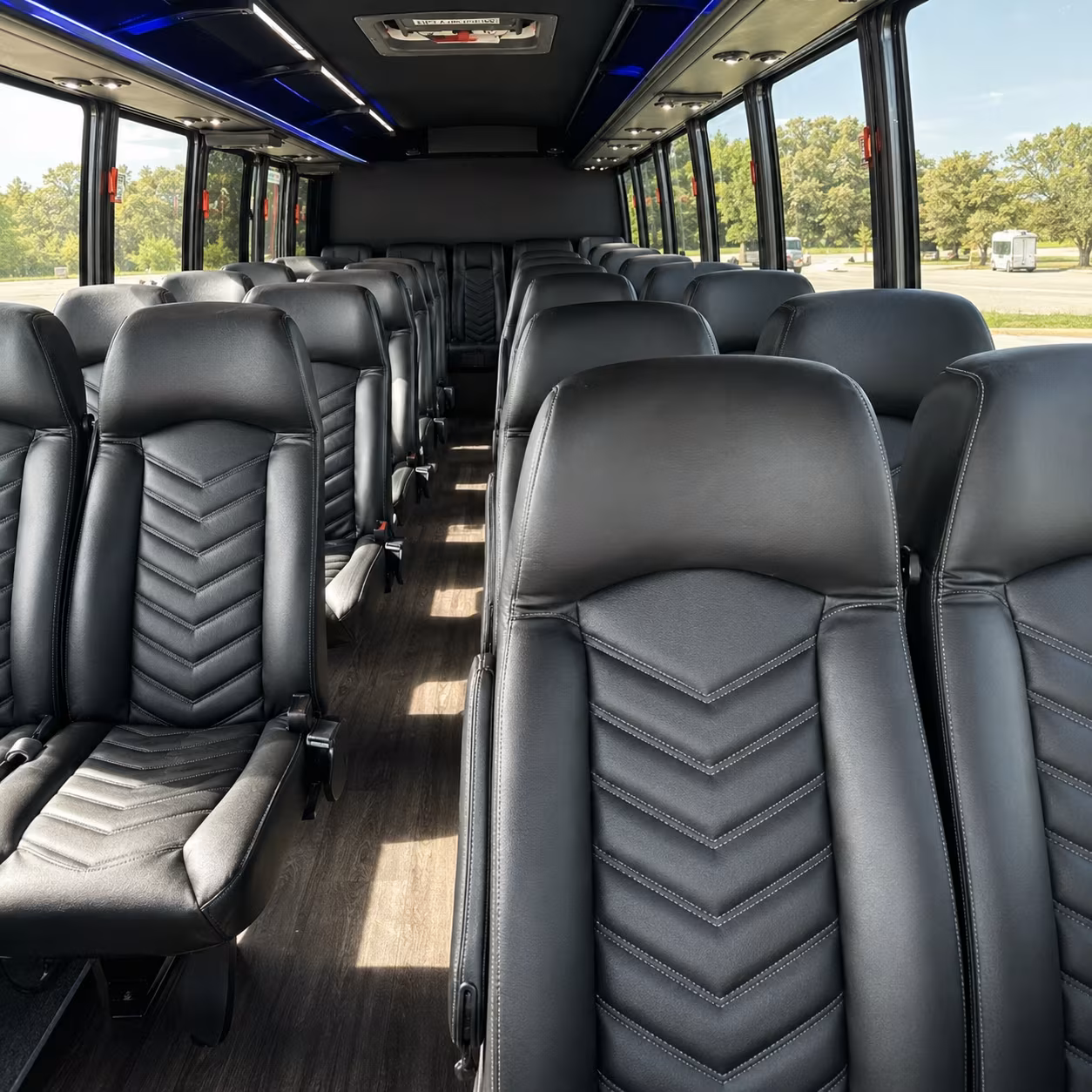 harlingen 28 passenger minibus inside
