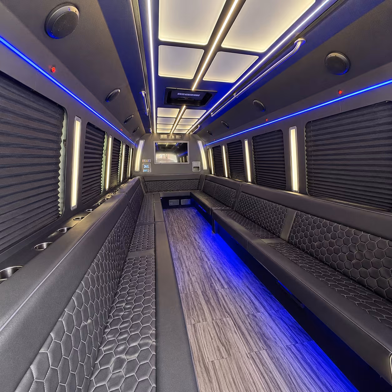 harlingen 30 passenger party bus interior