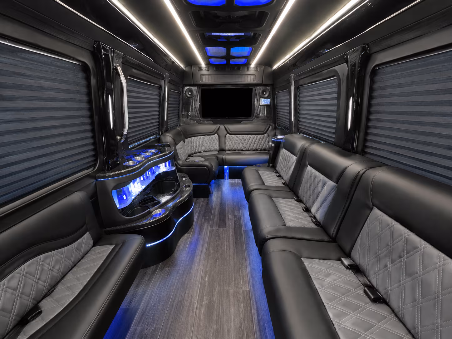 harlingen 50 passenger party bus inside