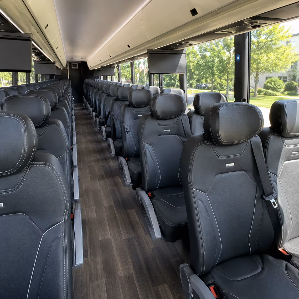 harlingen 56 passenger charter bus inside